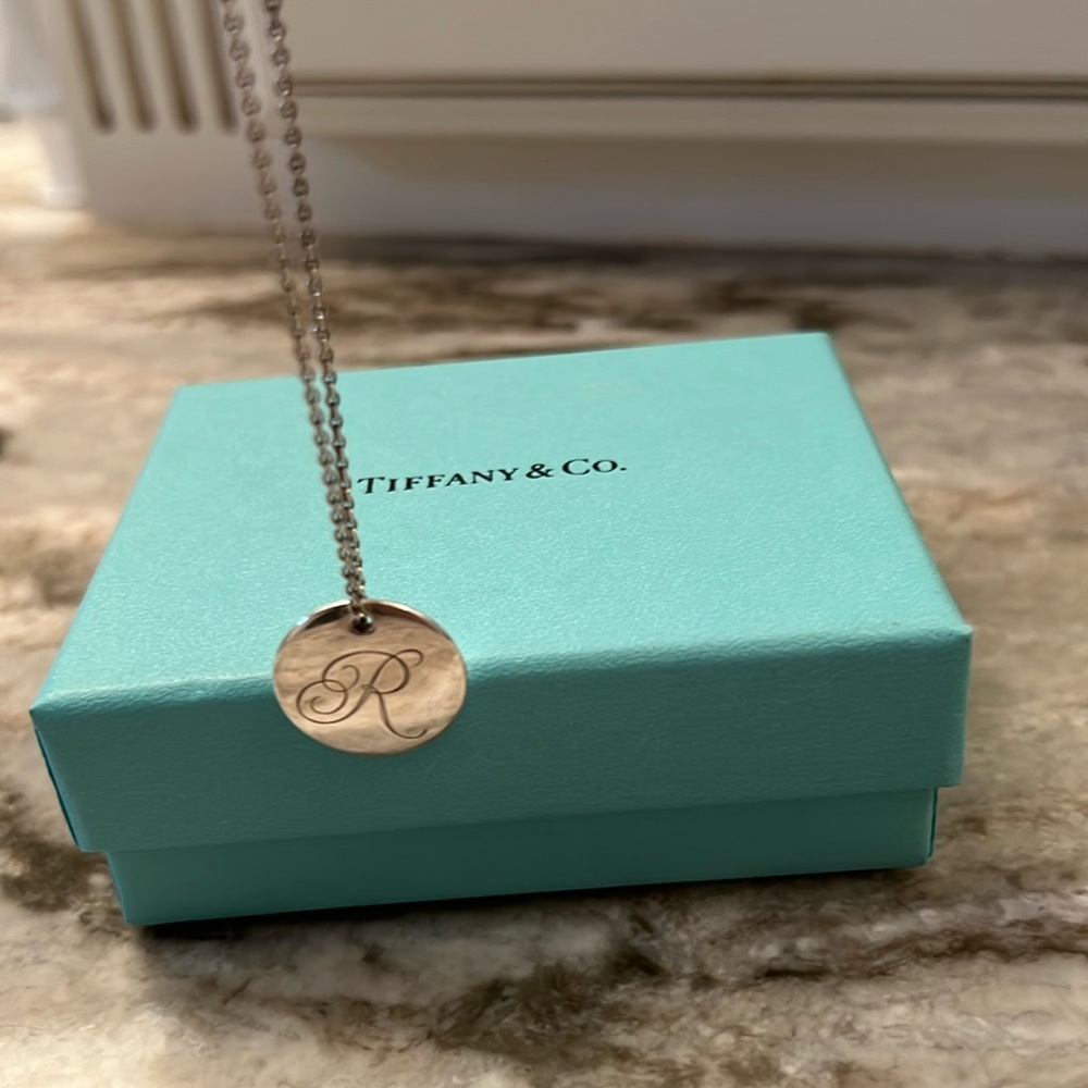 Tiffany & Co. Silver Letter R Charm necklace